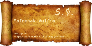Safranek Vulfia névjegykártya